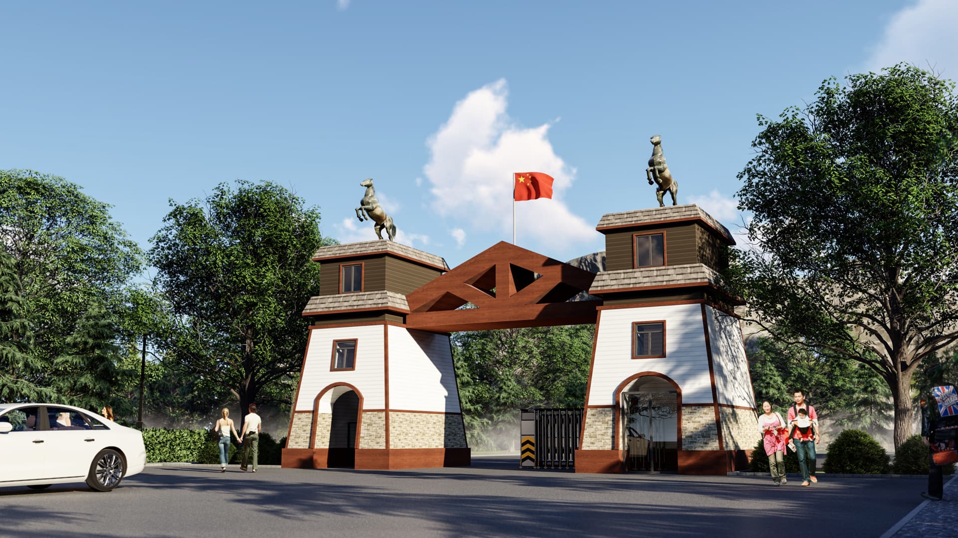 景區(qū)大門項目 板材型號：PBW32-07，B10-01，PB9003